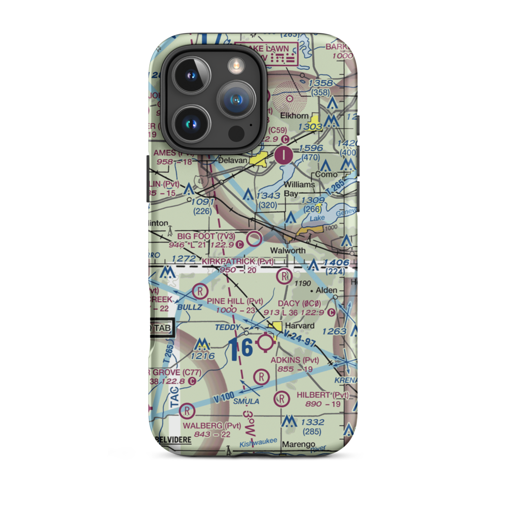 Big Foot Airfield (7V3) VFR Sectional  Tough iPhone Case iPhone 16 Pro Max model shown