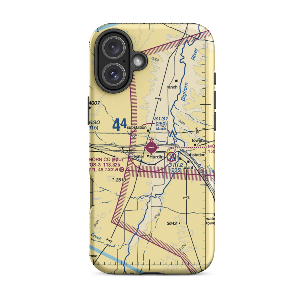 Big Horn County Airport (00U) VFR Sectional  Tough iPhone Case iPhone 16 Plus model shown