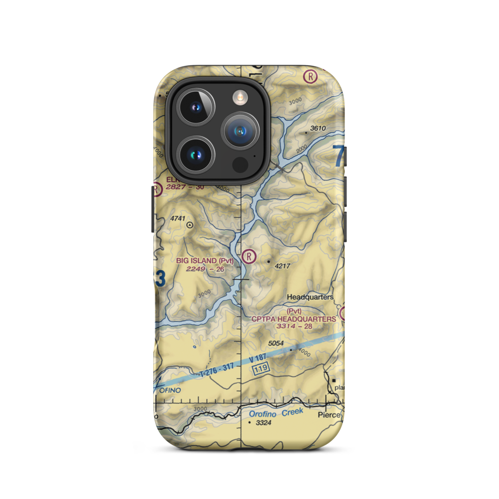 Big Island Airport (ID29) VFR Sectional  Tough iPhone Case iPhone 16 Pro model shown