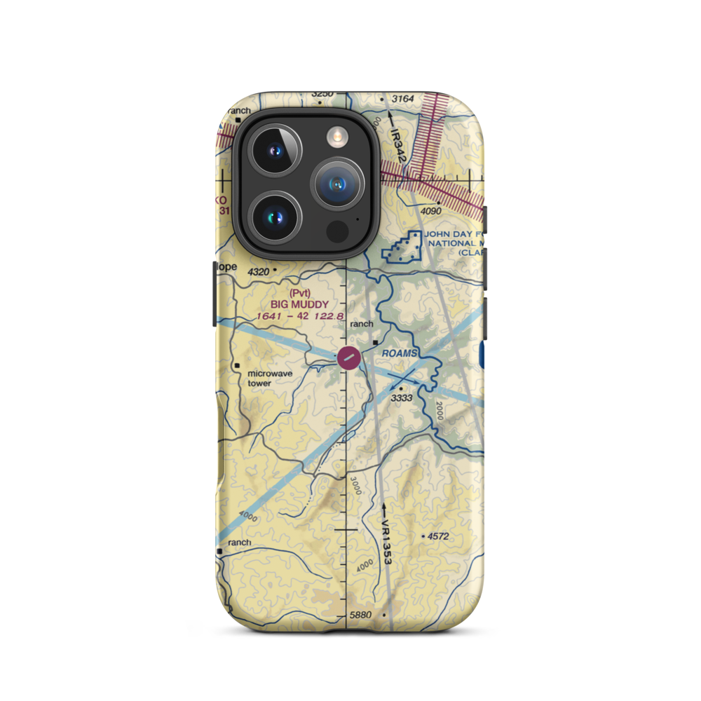 Big Muddy Ranch Airport (2OR1) VFR Sectional  Tough iPhone Case iPhone 16 Pro model shown
