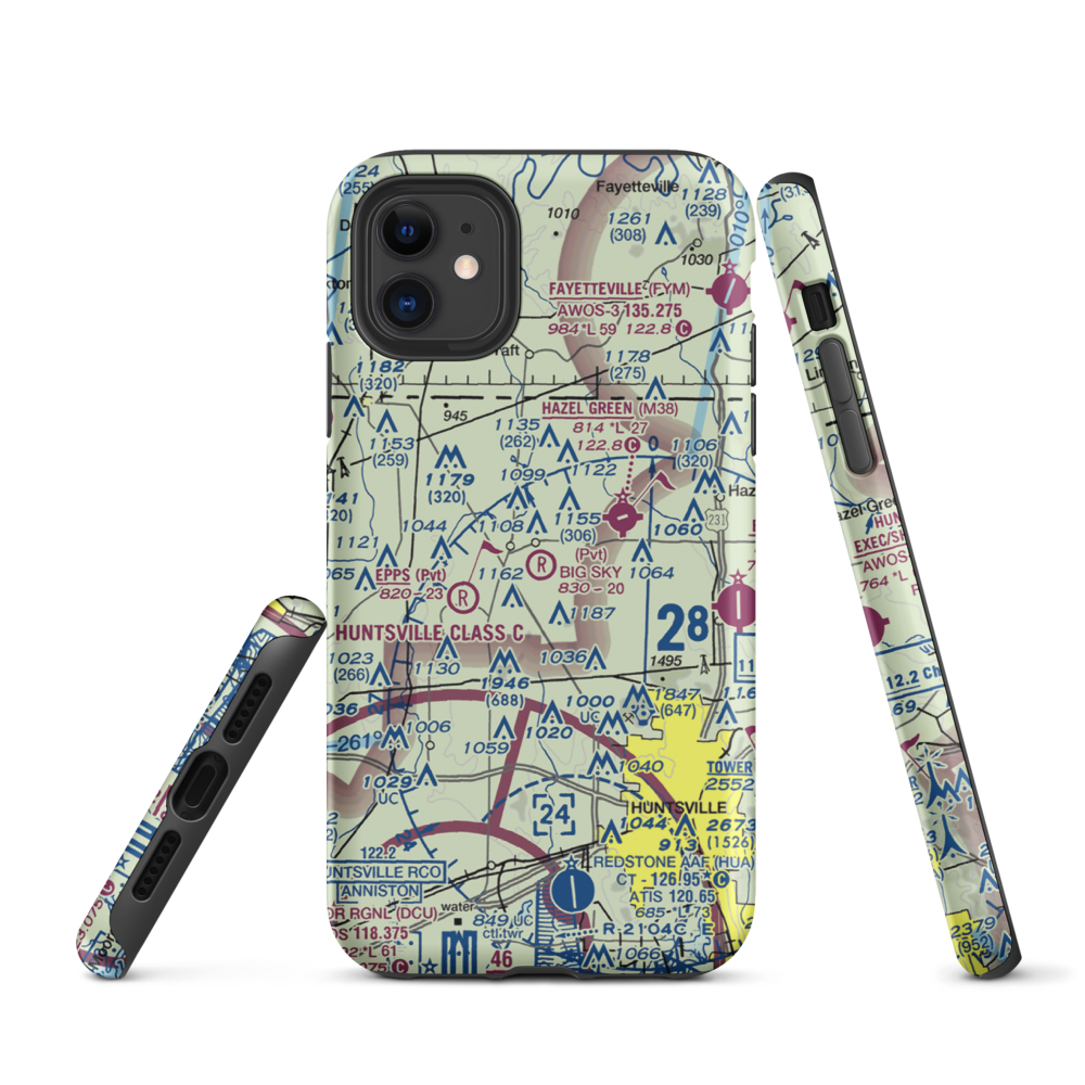Big Sky Airport (AL93) VFR Sectional  Tough iPhone Case iPhone 11 model shown