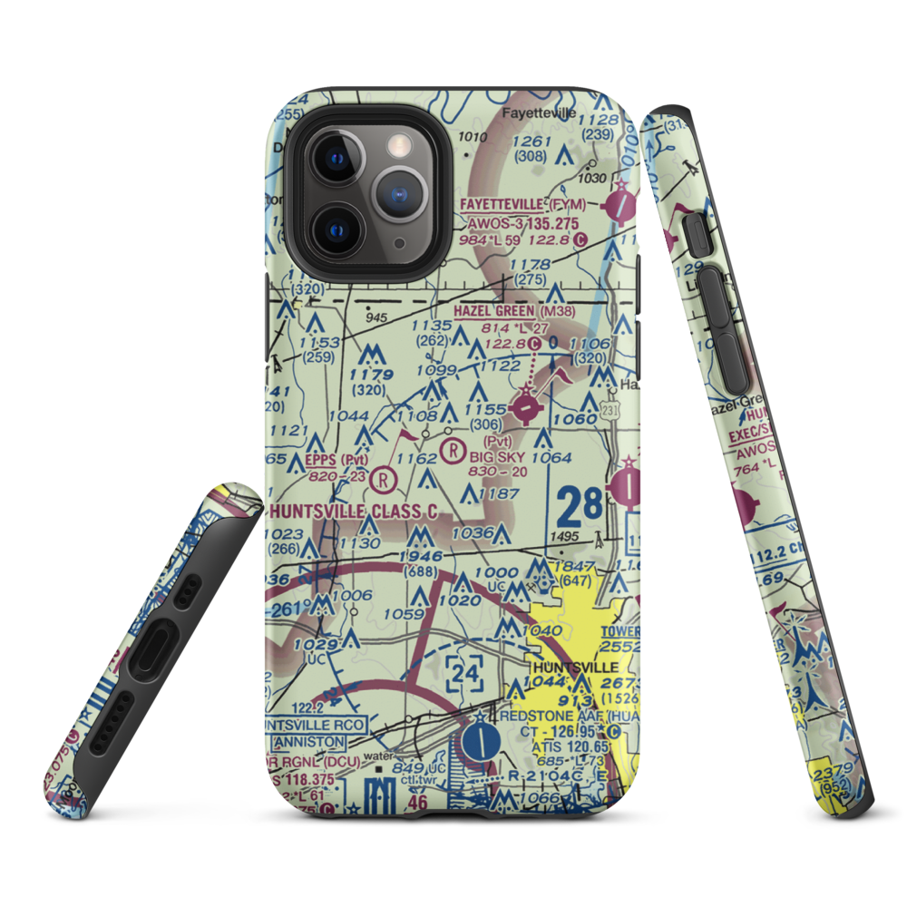 Big Sky Airport (AL93) VFR Sectional  Tough iPhone Case iPhone 11 Pro model shown