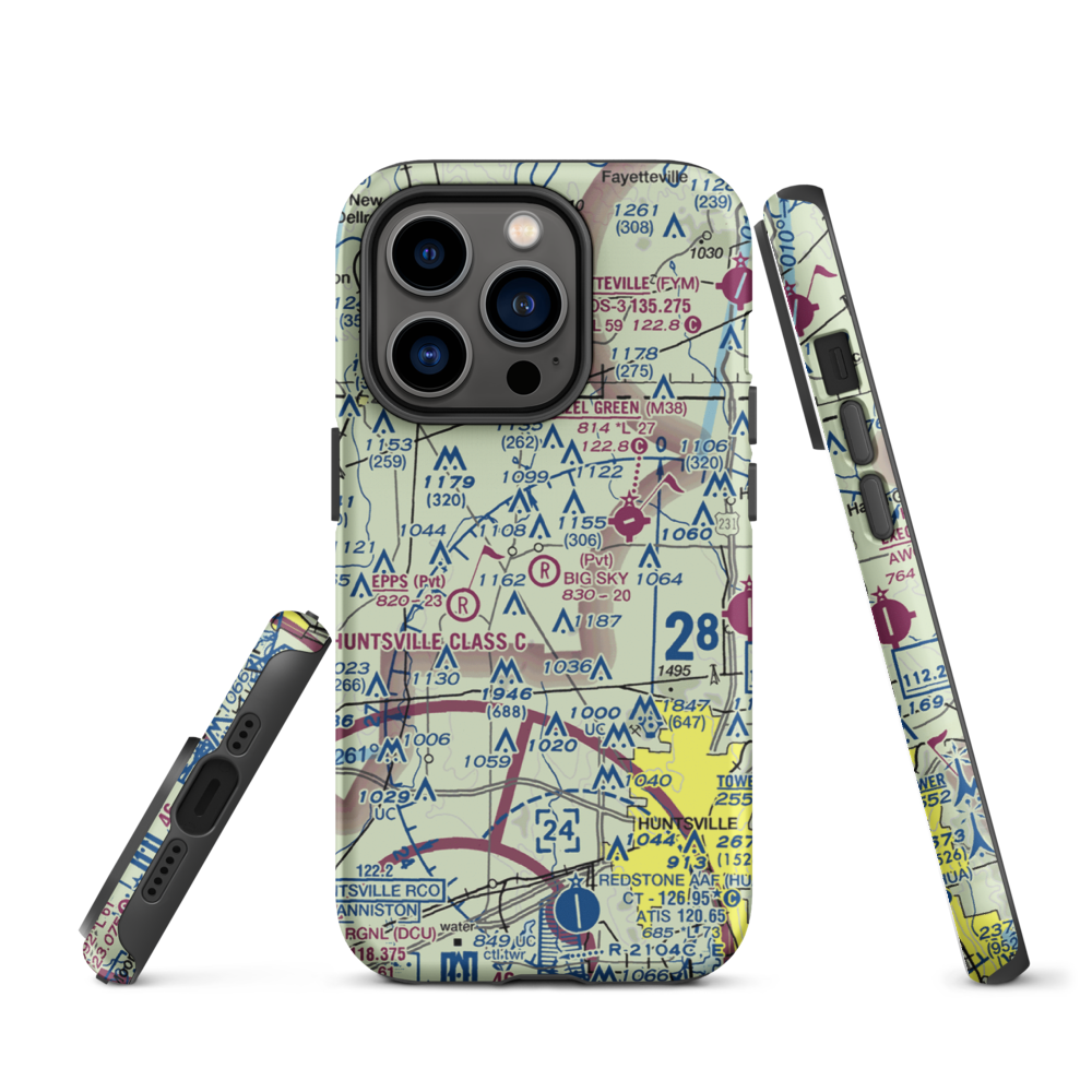 Big Sky Airport (AL93) VFR Sectional  Tough iPhone Case iPhone 14 Pro model shown