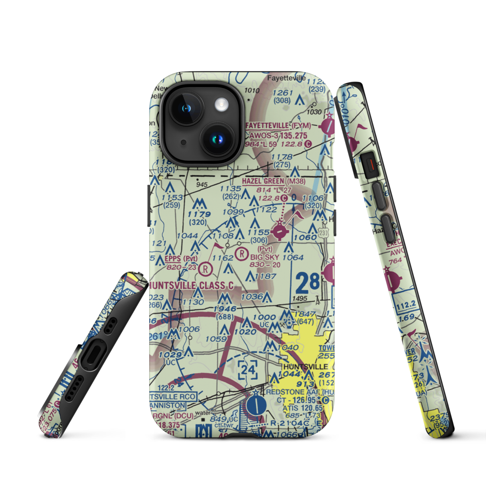 Big Sky Airport (AL93) VFR Sectional  Tough iPhone Case iPhone 15 model shown