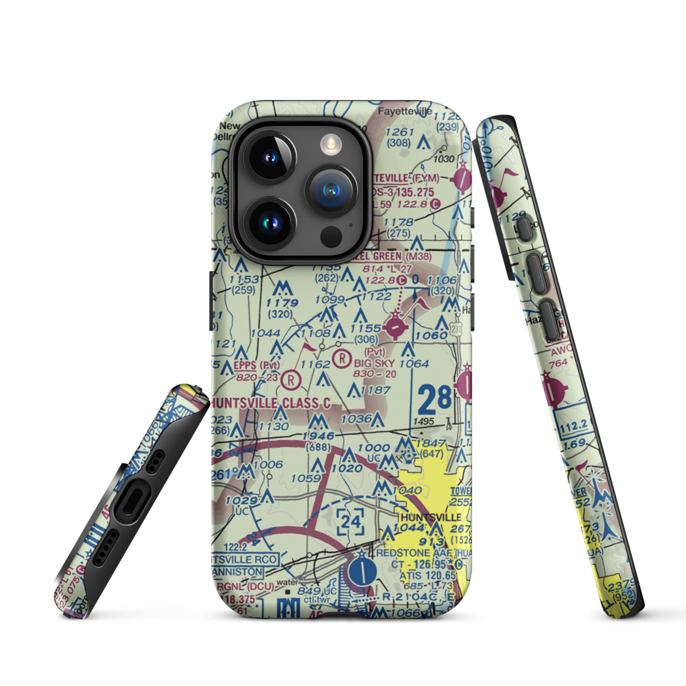 Big Sky Airport (AL93) VFR Sectional  Tough iPhone Case iPhone 15 Pro model shown