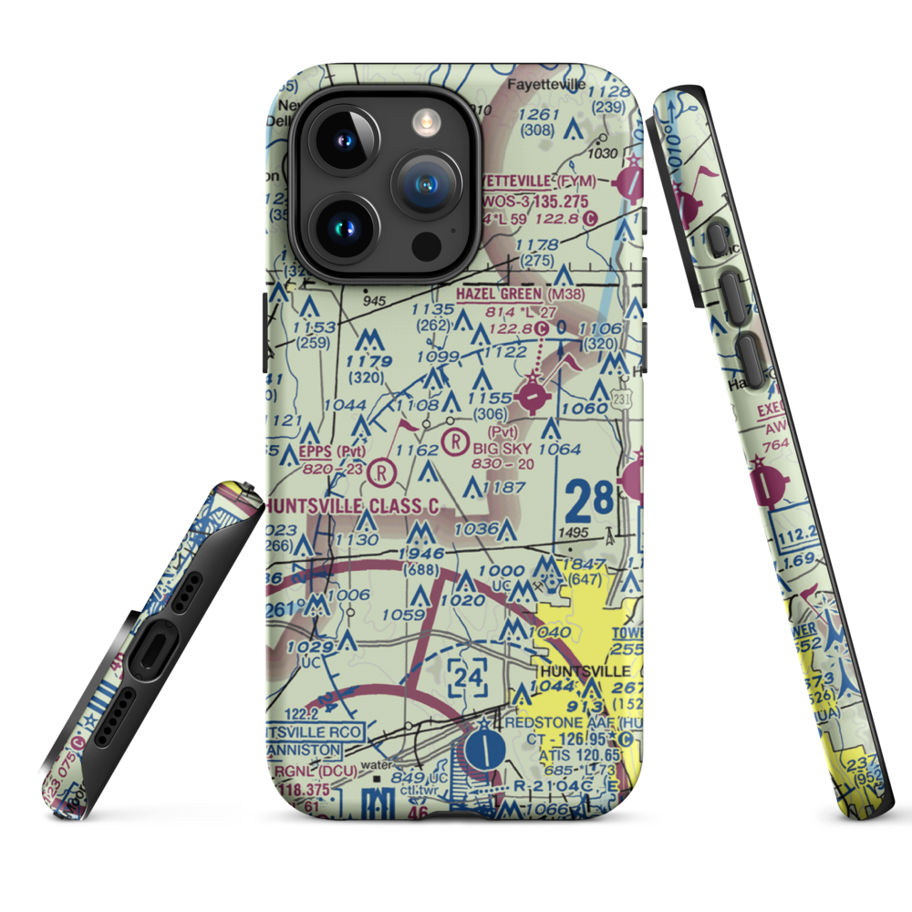 Big Sky Airport (AL93) VFR Sectional  Tough iPhone Case iPhone 15 Pro Max model shown