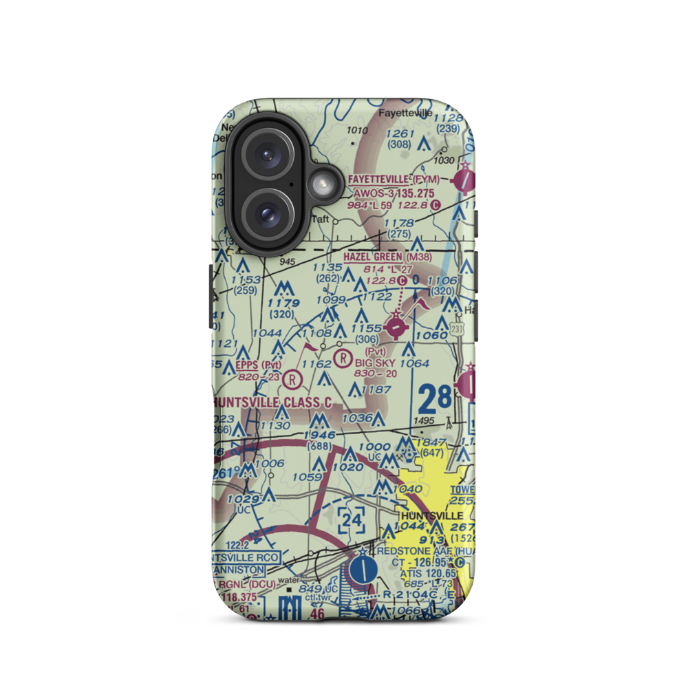 Big Sky Airport (AL93) VFR Sectional  Tough iPhone Case iPhone 16 model shown