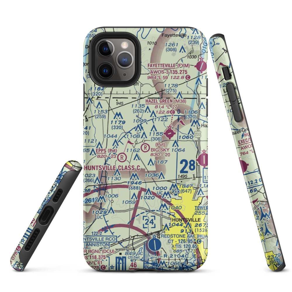 Big Sky Airport (AL93) VFR Sectional  Tough iPhone Case iPhone 11 Pro Max model shown
