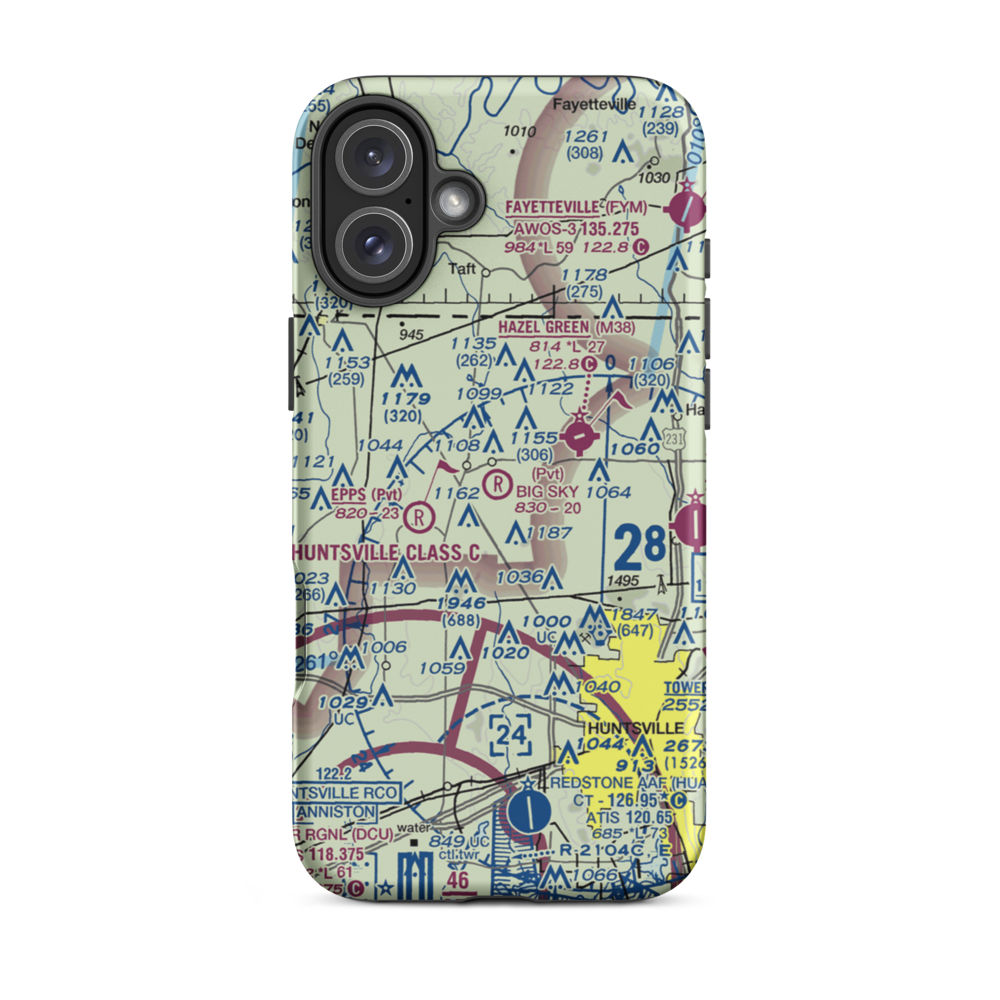Big Sky Airport (AL93) VFR Sectional  Tough iPhone Case iPhone 16 Plus model shown