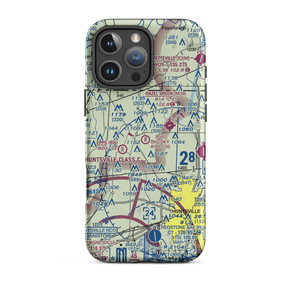 Big Sky Airport (AL93) VFR Sectional  Tough iPhone Case iPhone 16 Pro Max model shown