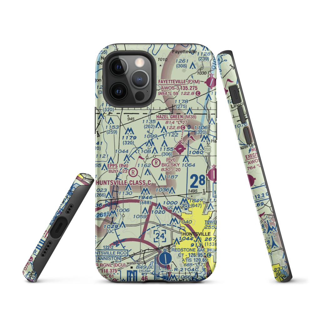 Big Sky Airport (AL93) VFR Sectional  Tough iPhone Case iPhone 12 Pro model shown
