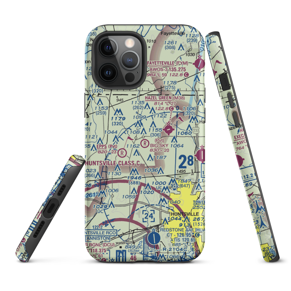 Big Sky Airport (AL93) VFR Sectional  Tough iPhone Case iPhone 12 Pro Max model shown