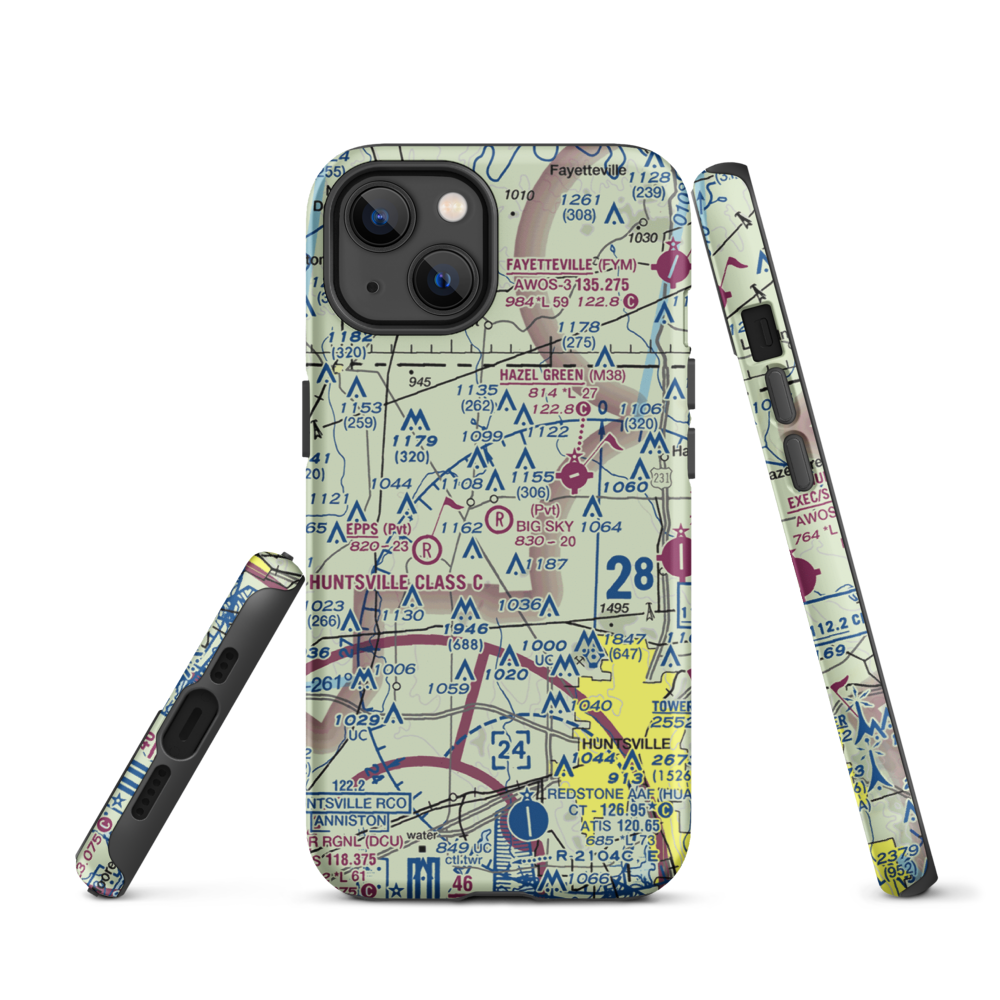 Big Sky Airport (AL93) VFR Sectional  Tough iPhone Case iPhone 13 model shown