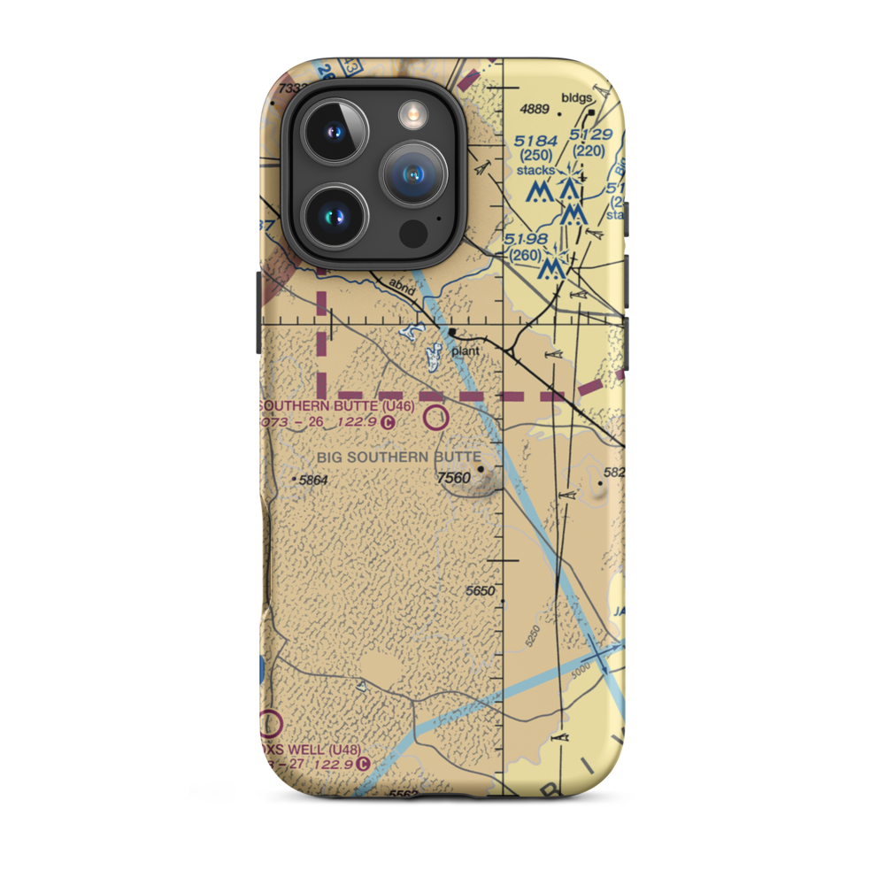 Big Southern Butte Airport (U46) VFR Sectional  Tough iPhone Case iPhone 16 Pro Max model shown