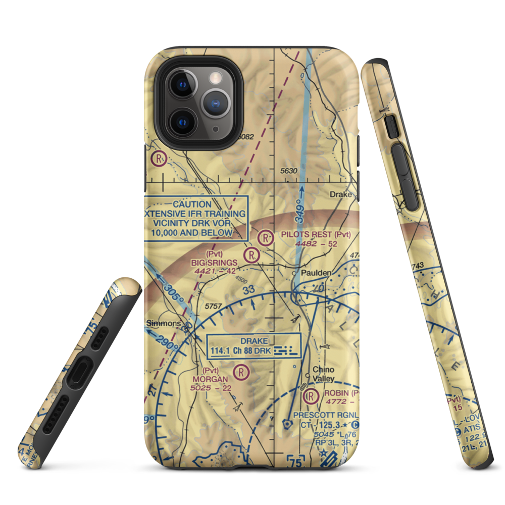 Big Springs Ranch Airport (AZ27) VFR Sectional  Tough iPhone Case iPhone 11 Pro Max model shown
