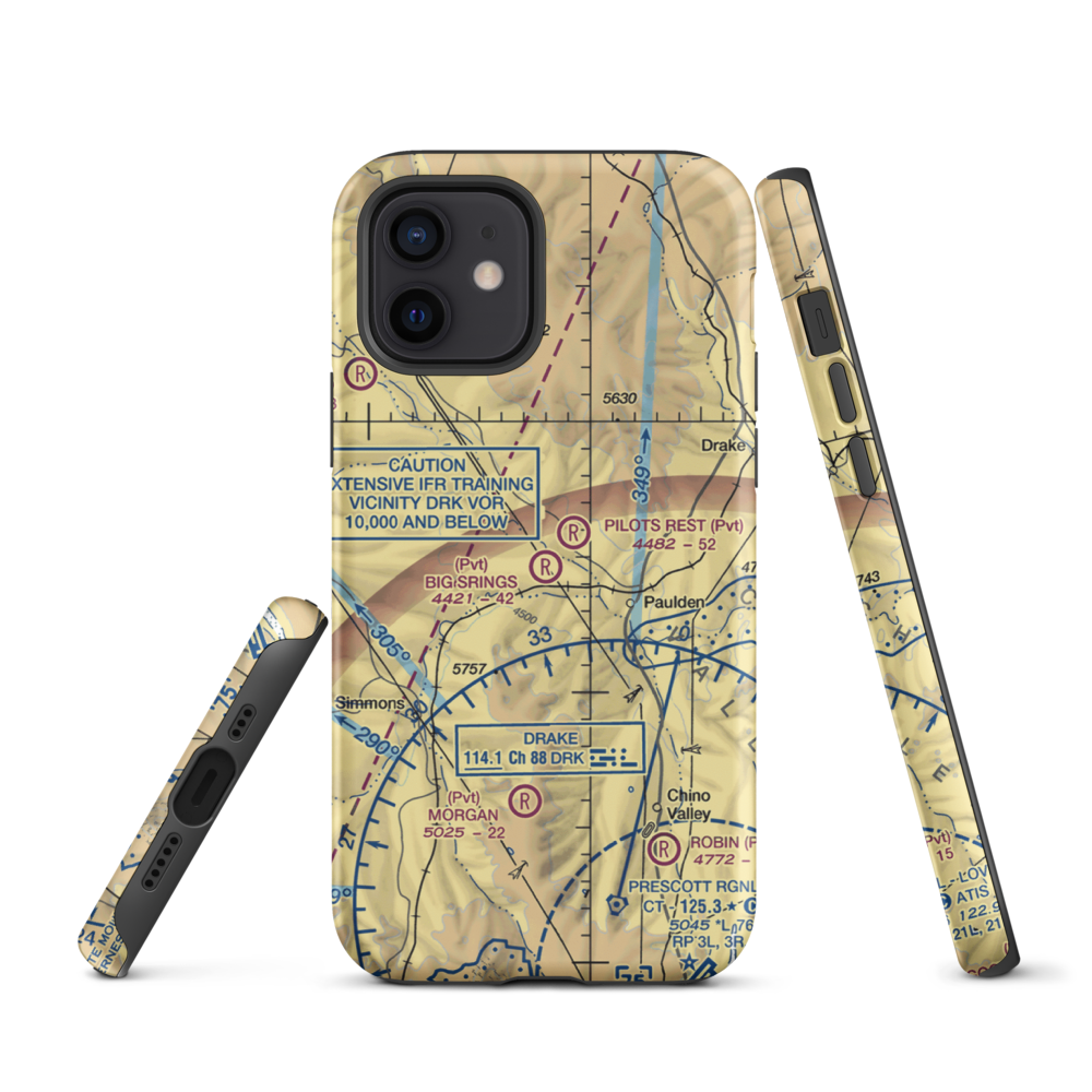 Big Springs Ranch Airport (AZ27) VFR Sectional  Tough iPhone Case iPhone 12 model shown