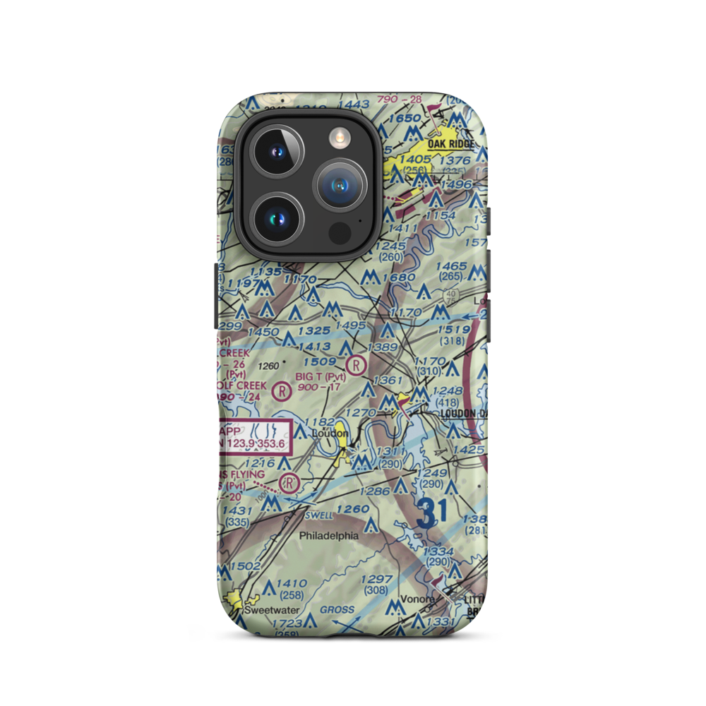 Big T Airport (80TN) VFR Sectional  Tough iPhone Case iPhone 16 Pro model shown