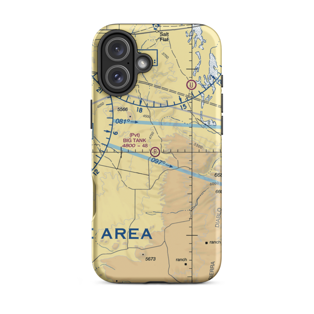 Big Tank Ranch Airport (76TE) VFR Sectional  Tough iPhone Case iPhone 16 Plus model shown