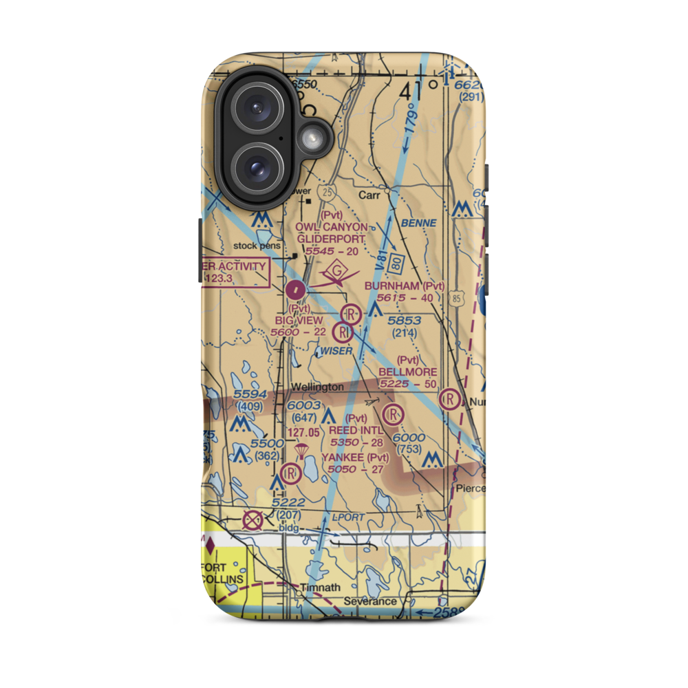 Big View Airport (CO67) VFR Sectional  Tough iPhone Case iPhone 16 Plus model shown