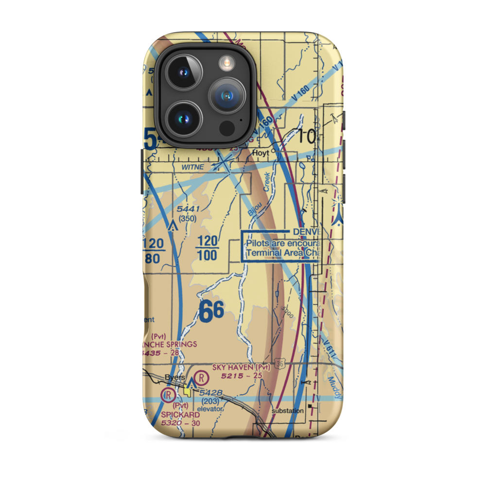 Bijou Basin Airport (CD17) VFR Sectional  Tough iPhone Case iPhone 16 Pro Max model shown