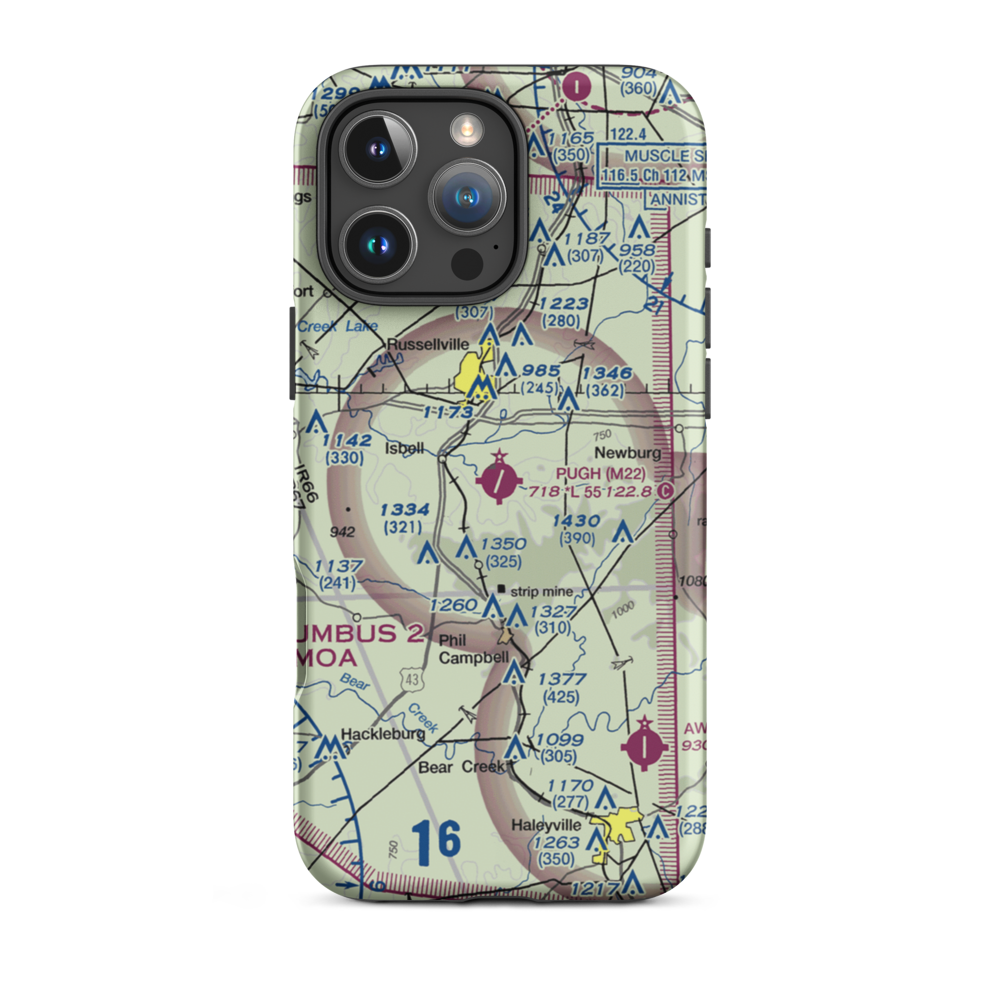Bill Pugh Field (M22) VFR Sectional  Tough iPhone Case iPhone 16 Pro Max model shown