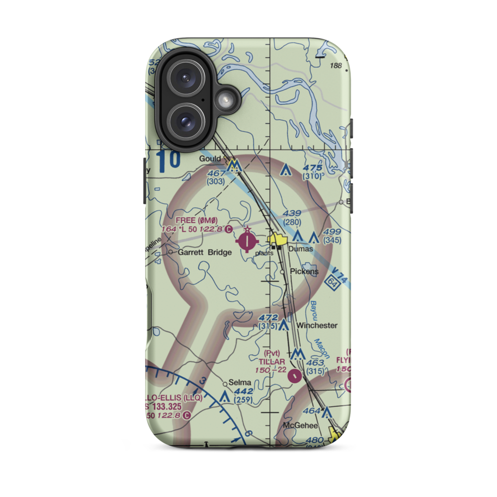 Billy Free Municipal Airport (0M0) VFR Sectional  Tough iPhone Case iPhone 16 Plus model shown