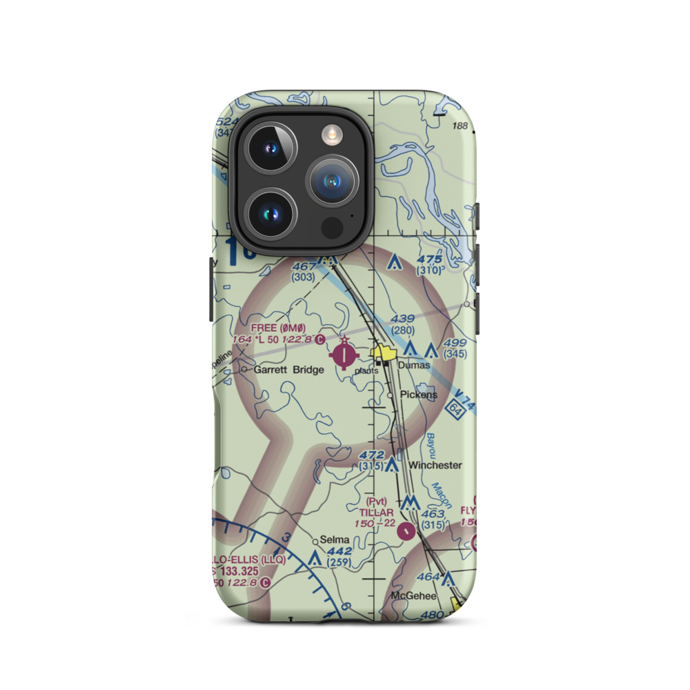 Billy Free Municipal Airport (0M0) VFR Sectional  Tough iPhone Case iPhone 16 Pro model shown