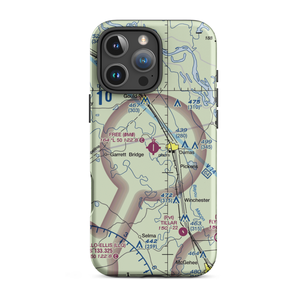 Billy Free Municipal Airport (0M0) VFR Sectional  Tough iPhone Case iPhone 16 Pro Max model shown