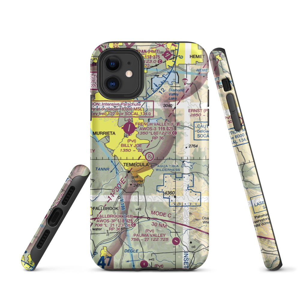 Billy Joe Airport (37CA) VFR Sectional  Tough iPhone Case iPhone 11 model shown