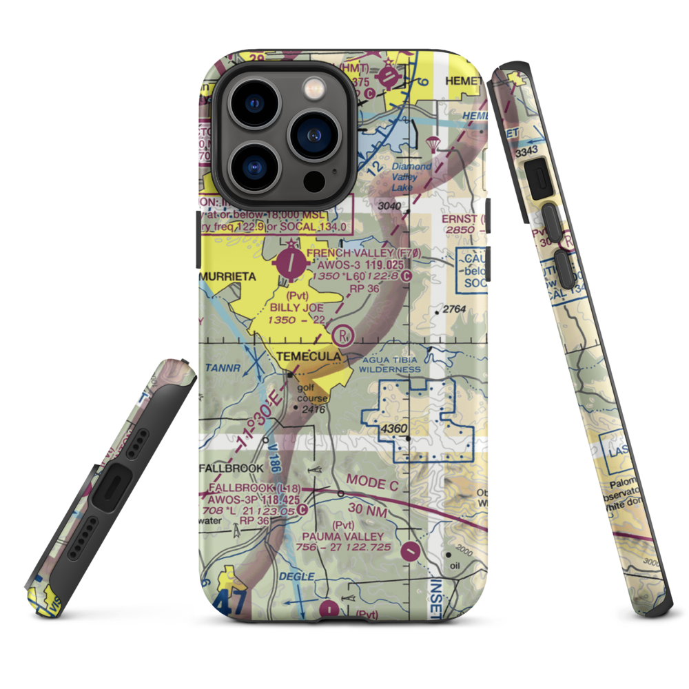 Billy Joe Airport (37CA) VFR Sectional  Tough iPhone Case iPhone 13 Pro Max model shown