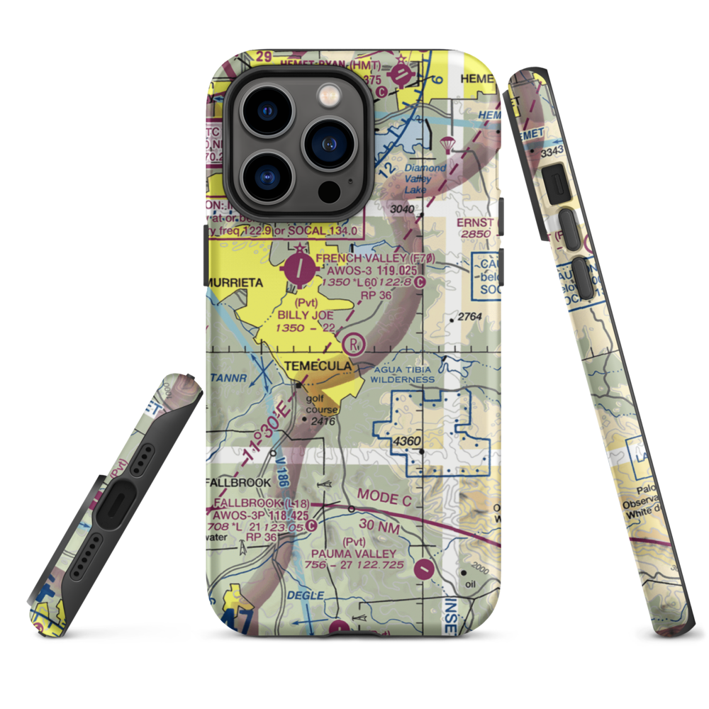 Billy Joe Airport (37CA) VFR Sectional  Tough iPhone Case iPhone 14 Pro Max model shown