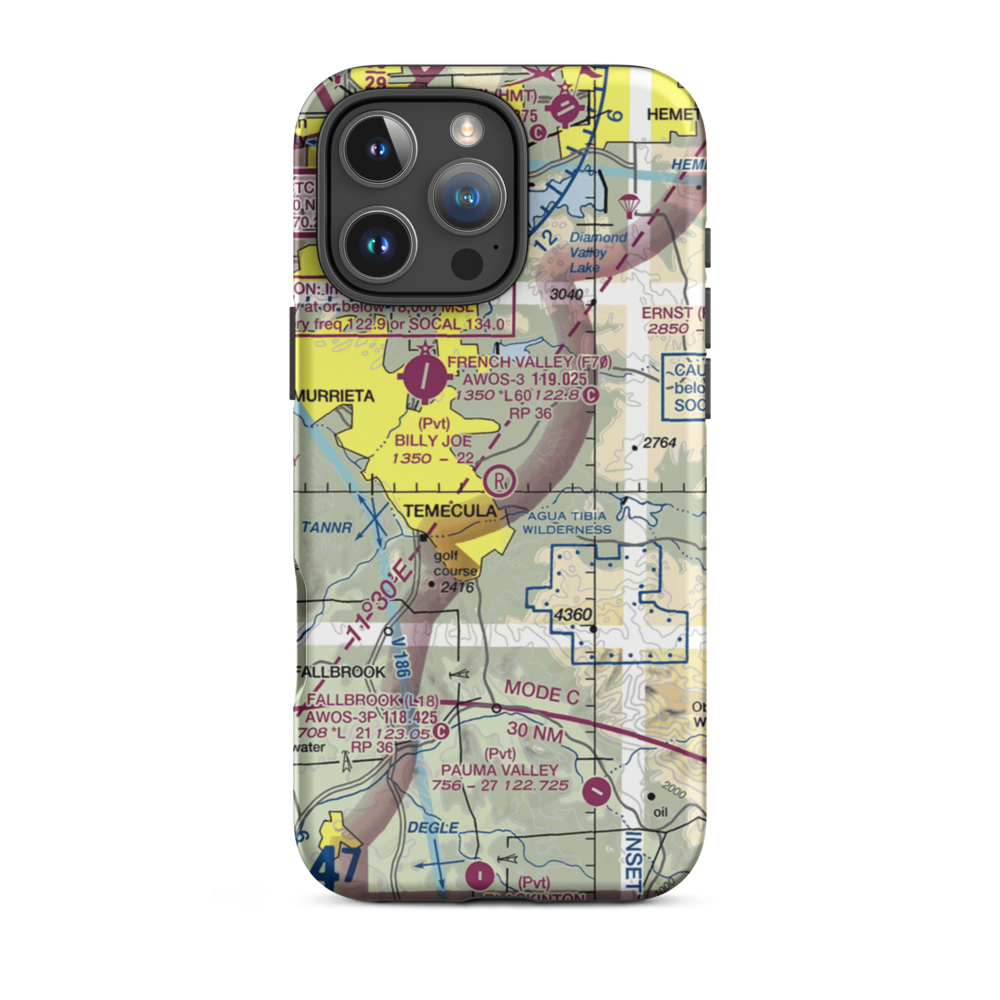Billy Joe Airport (37CA) VFR Sectional  Tough iPhone Case iPhone 16 Pro Max model shown