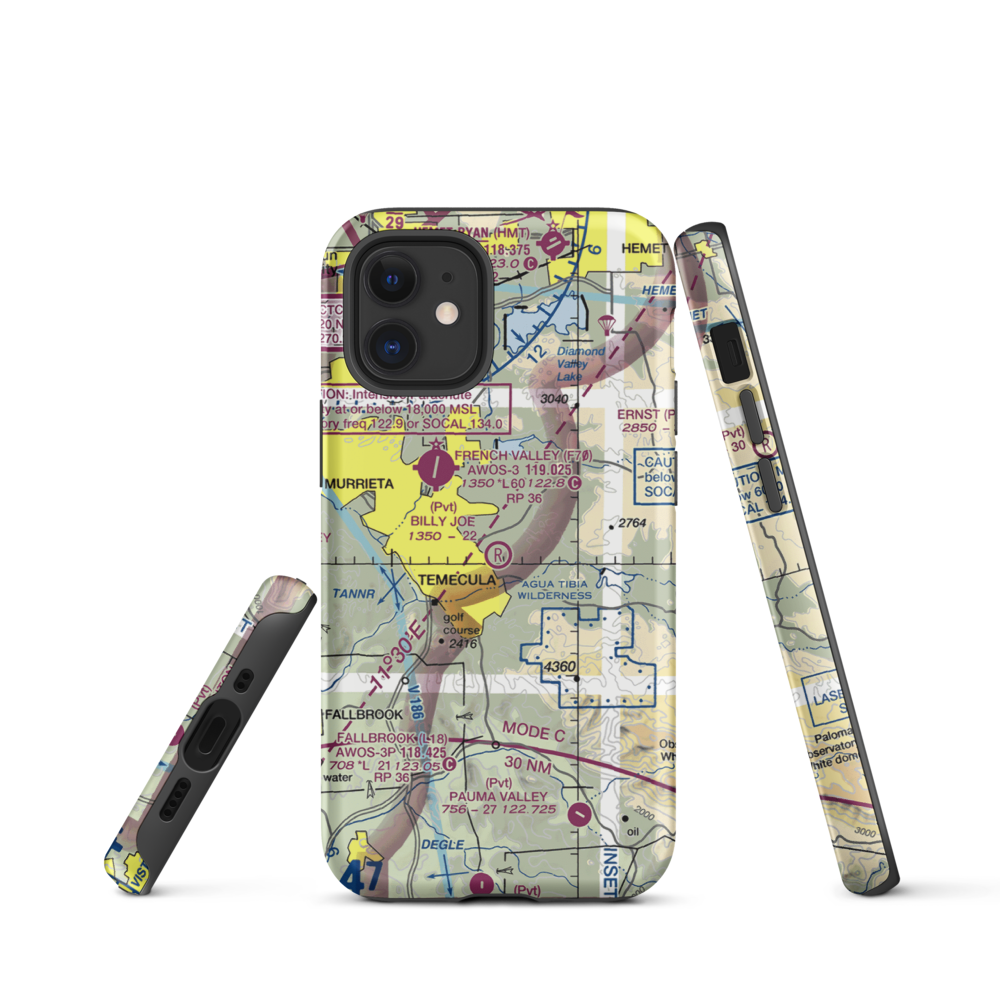Billy Joe Airport (37CA) VFR Sectional  Tough iPhone Case iPhone 12 mini model shown