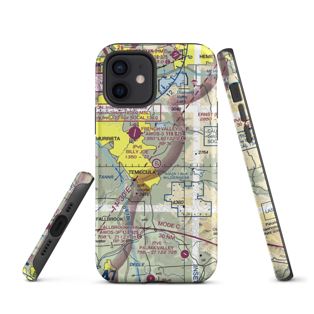 Billy Joe Airport (37CA) VFR Sectional  Tough iPhone Case iPhone 12 model shown