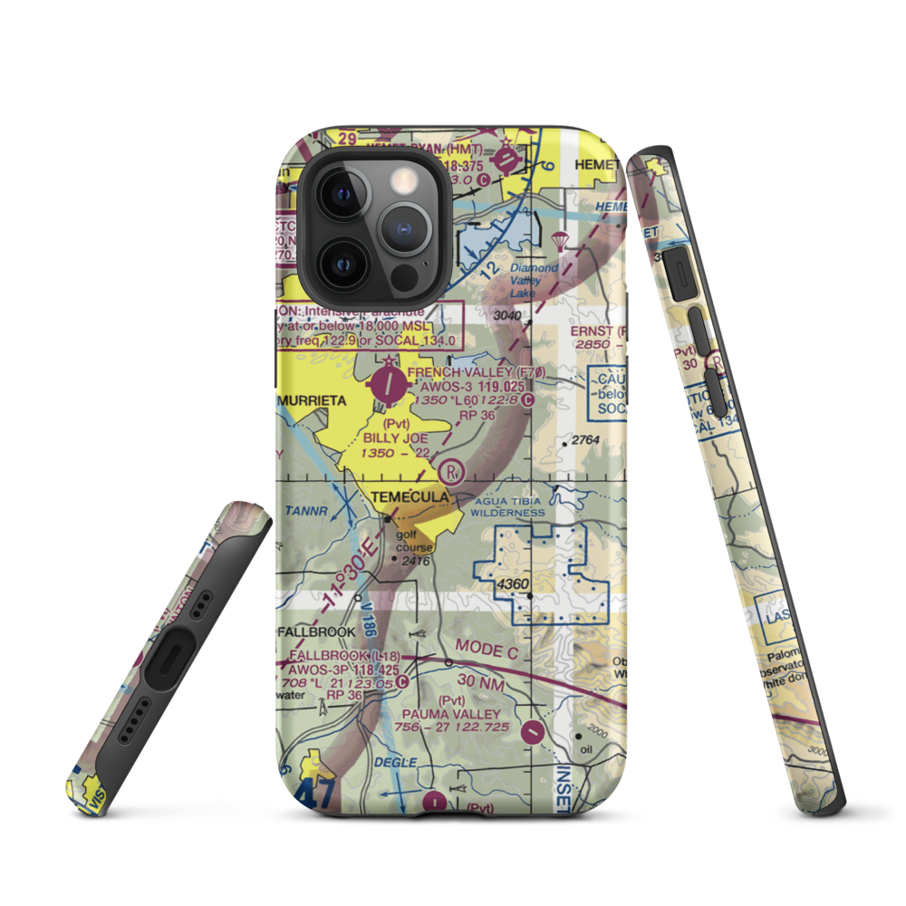 Billy Joe Airport (37CA) VFR Sectional  Tough iPhone Case iPhone 12 Pro model shown