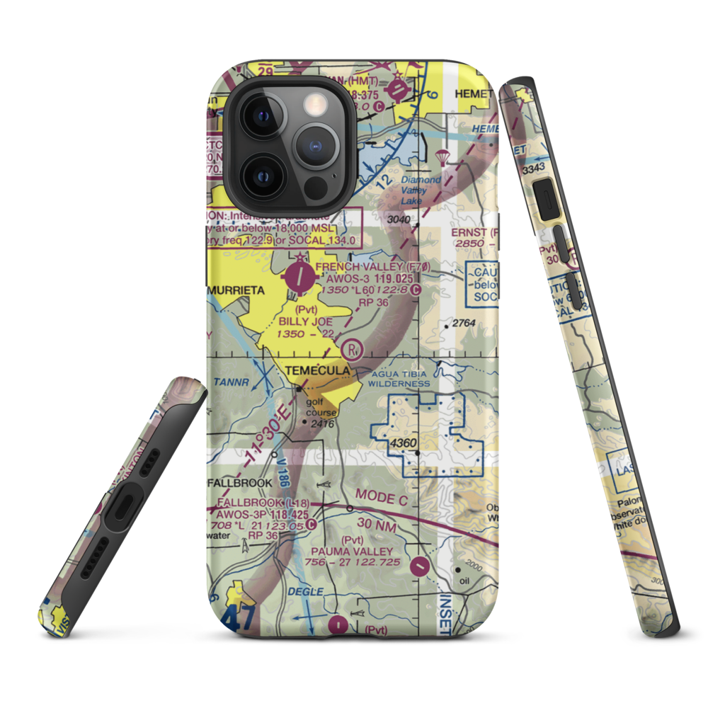 Billy Joe Airport (37CA) VFR Sectional  Tough iPhone Case iPhone 12 Pro Max model shown
