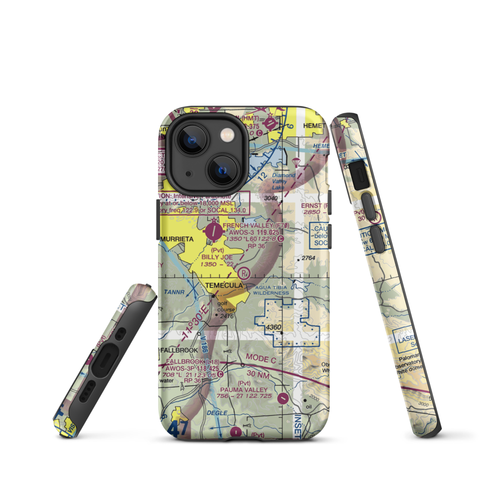 Billy Joe Airport (37CA) VFR Sectional  Tough iPhone Case iPhone 13 mini model shown