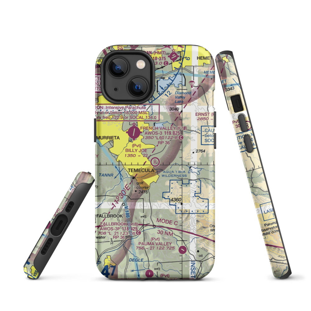 Billy Joe Airport (37CA) VFR Sectional  Tough iPhone Case iPhone 13 model shown