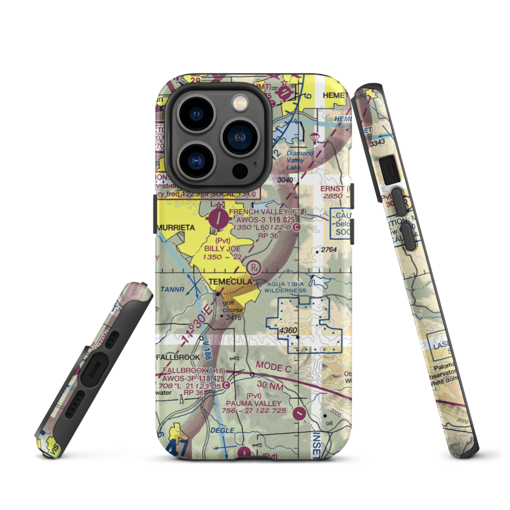 Billy Joe Airport (37CA) VFR Sectional  Tough iPhone Case iPhone 13 Pro model shown