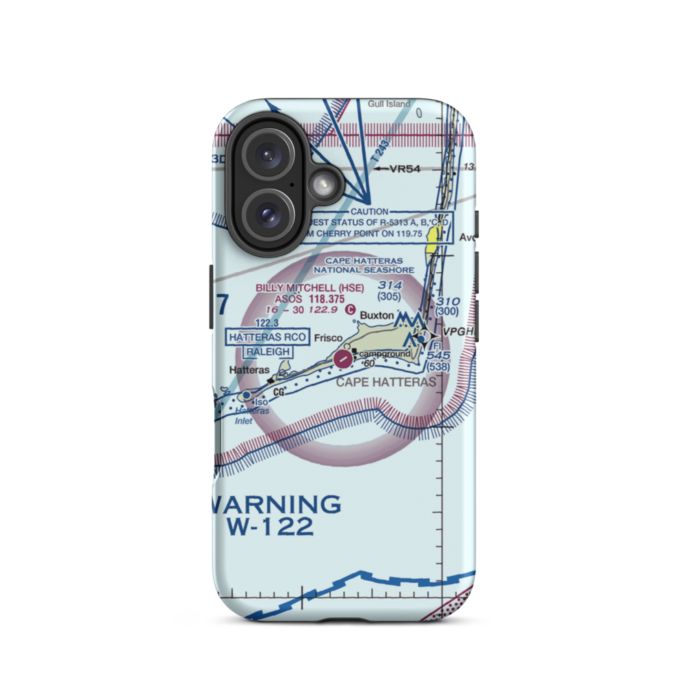 Billy Mitchell Airport (HSE) VFR Sectional  Tough iPhone Case iPhone 16 model shown