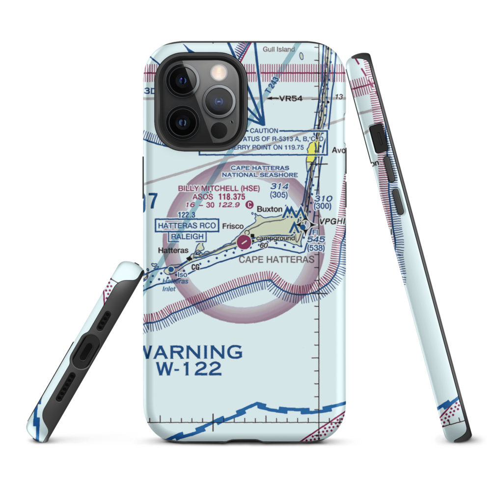 Billy Mitchell Airport (HSE) VFR Sectional  Tough iPhone Case iPhone 12 Pro Max model shown