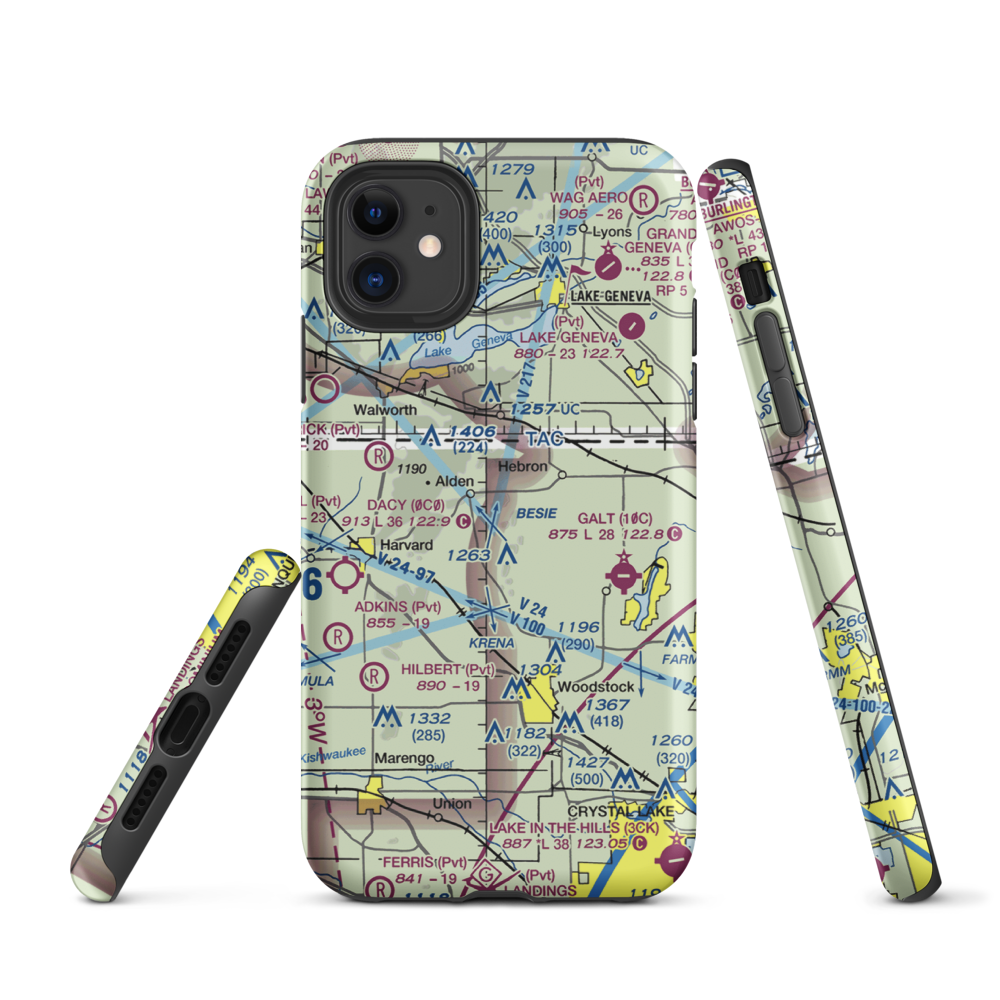 Bingham Airport (IL05) VFR Sectional  Tough iPhone Case iPhone 11 model shown