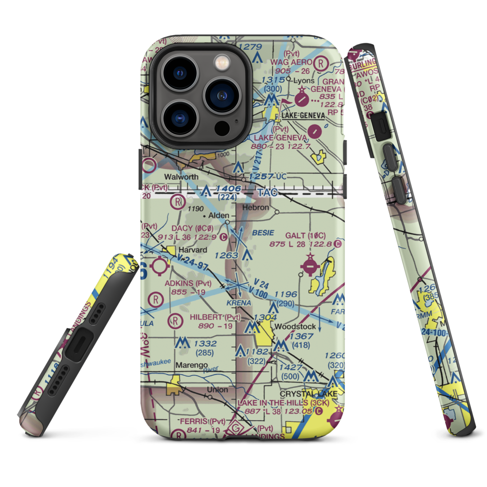 Bingham Airport (IL05) VFR Sectional  Tough iPhone Case iPhone 13 Pro Max model shown