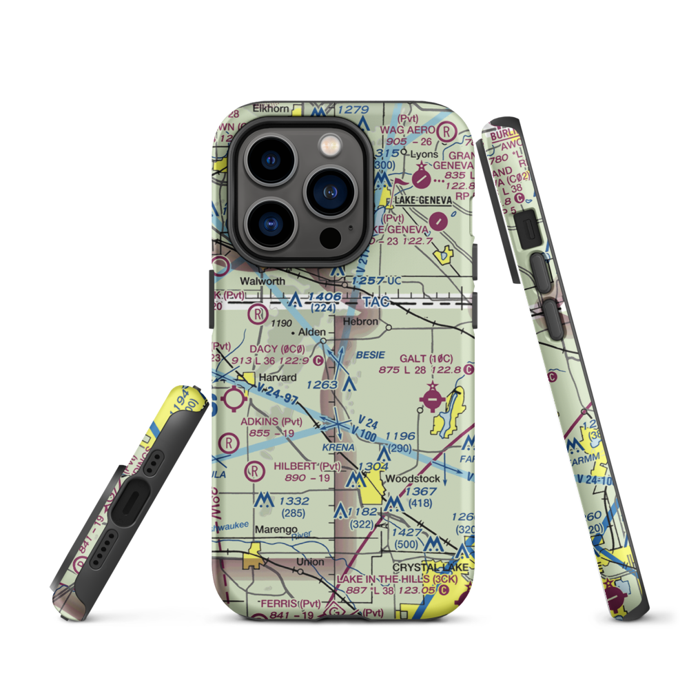 Bingham Airport (IL05) VFR Sectional  Tough iPhone Case iPhone 14 Pro model shown