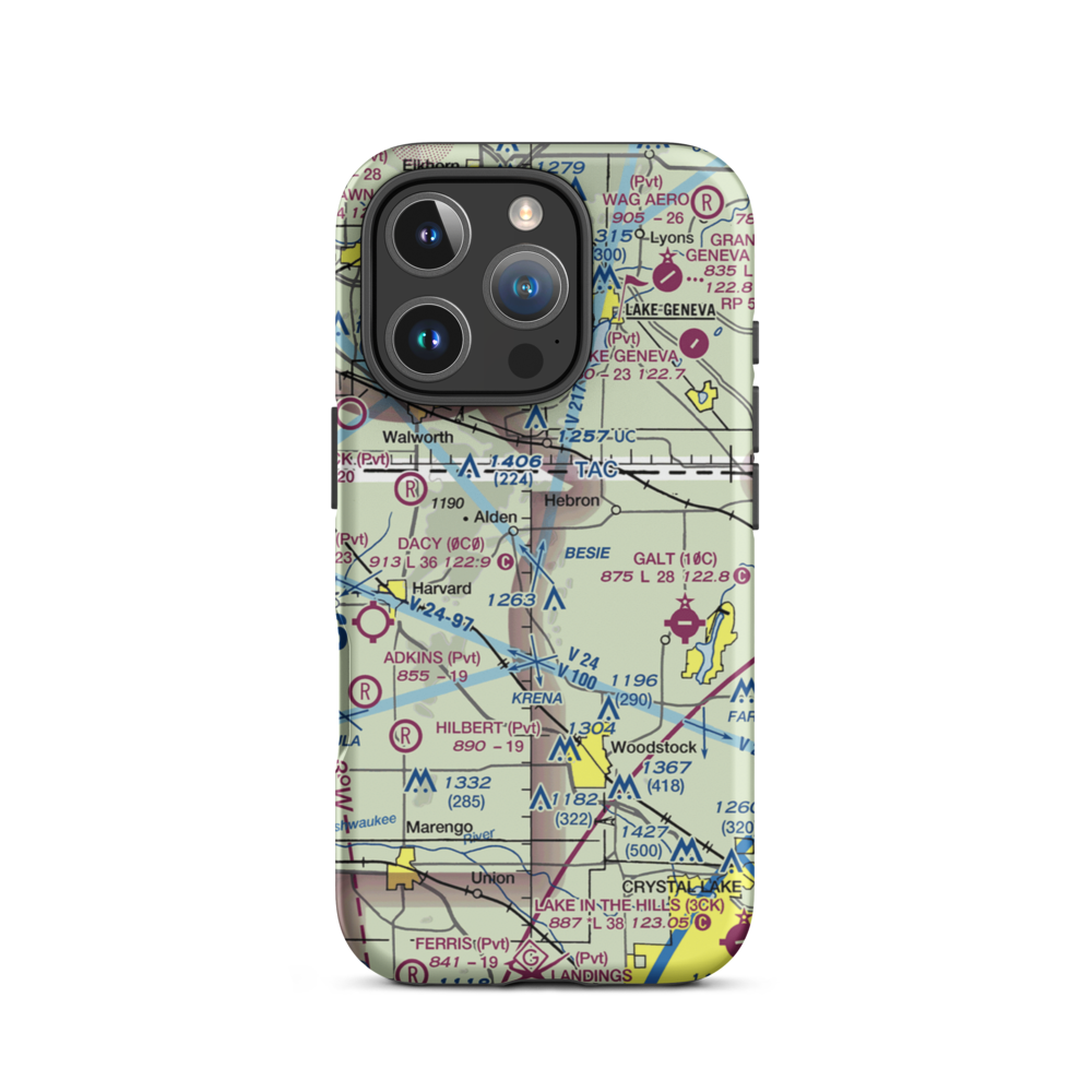 Bingham Airport (IL05) VFR Sectional  Tough iPhone Case iPhone 16 Pro model shown