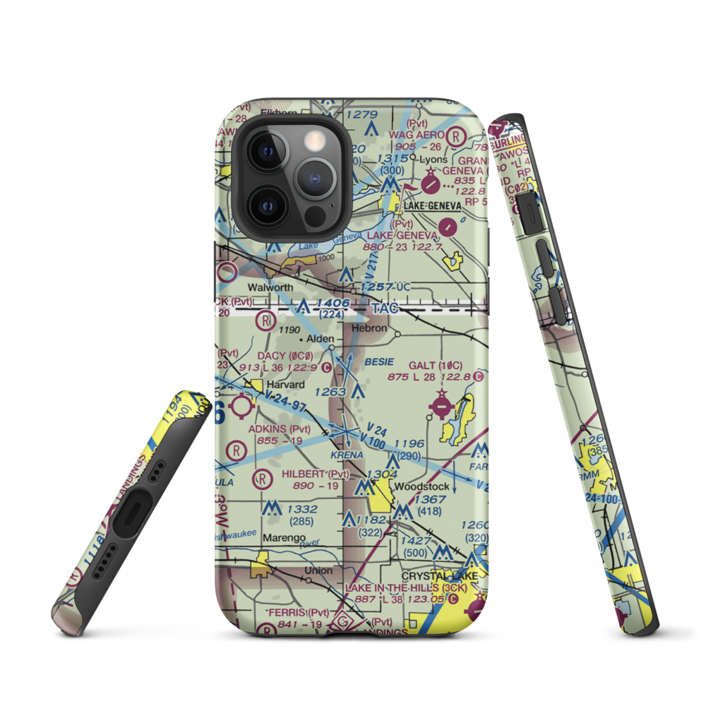 Bingham Airport (IL05) VFR Sectional  Tough iPhone Case iPhone 12 Pro model shown