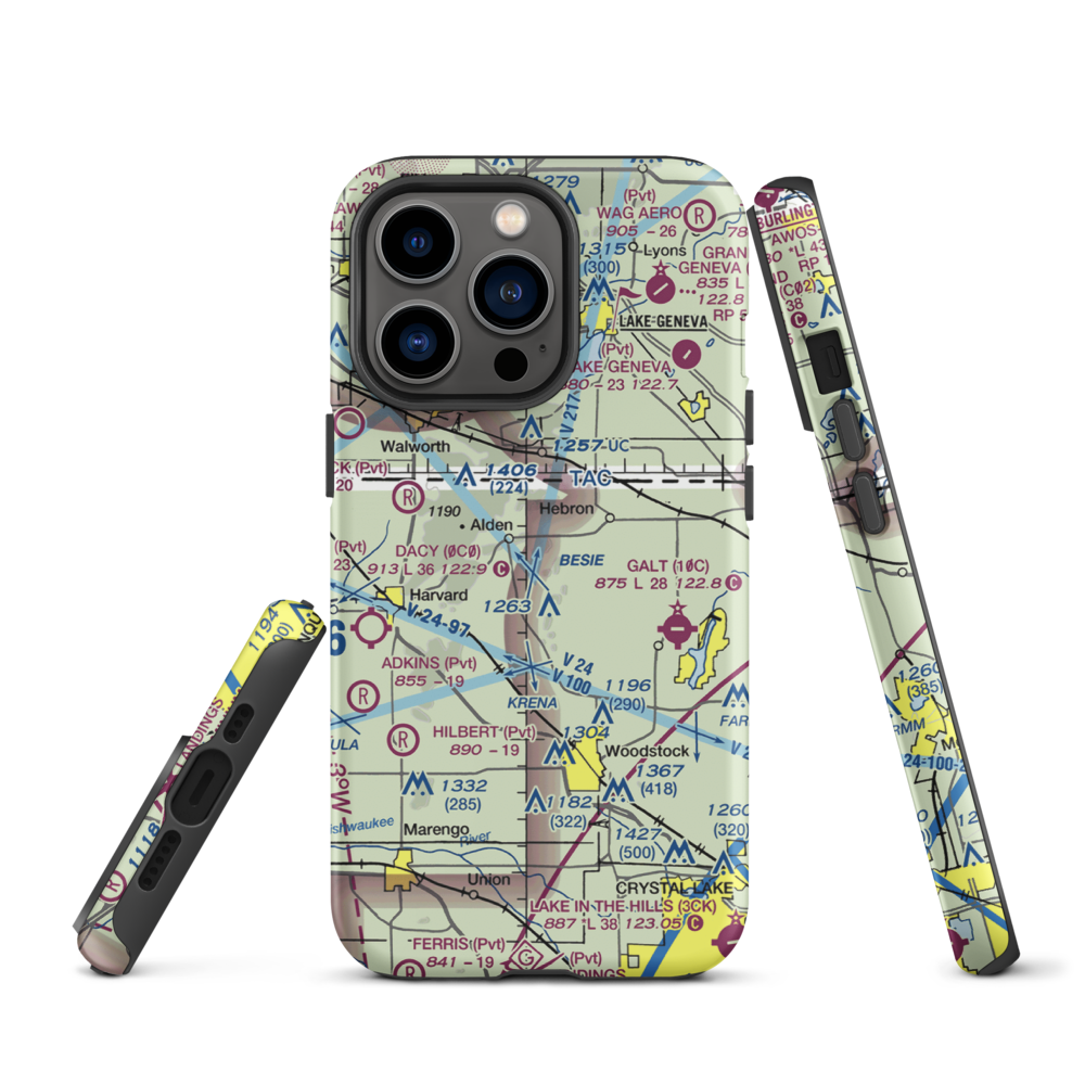 Bingham Airport (IL05) VFR Sectional  Tough iPhone Case iPhone 13 Pro model shown