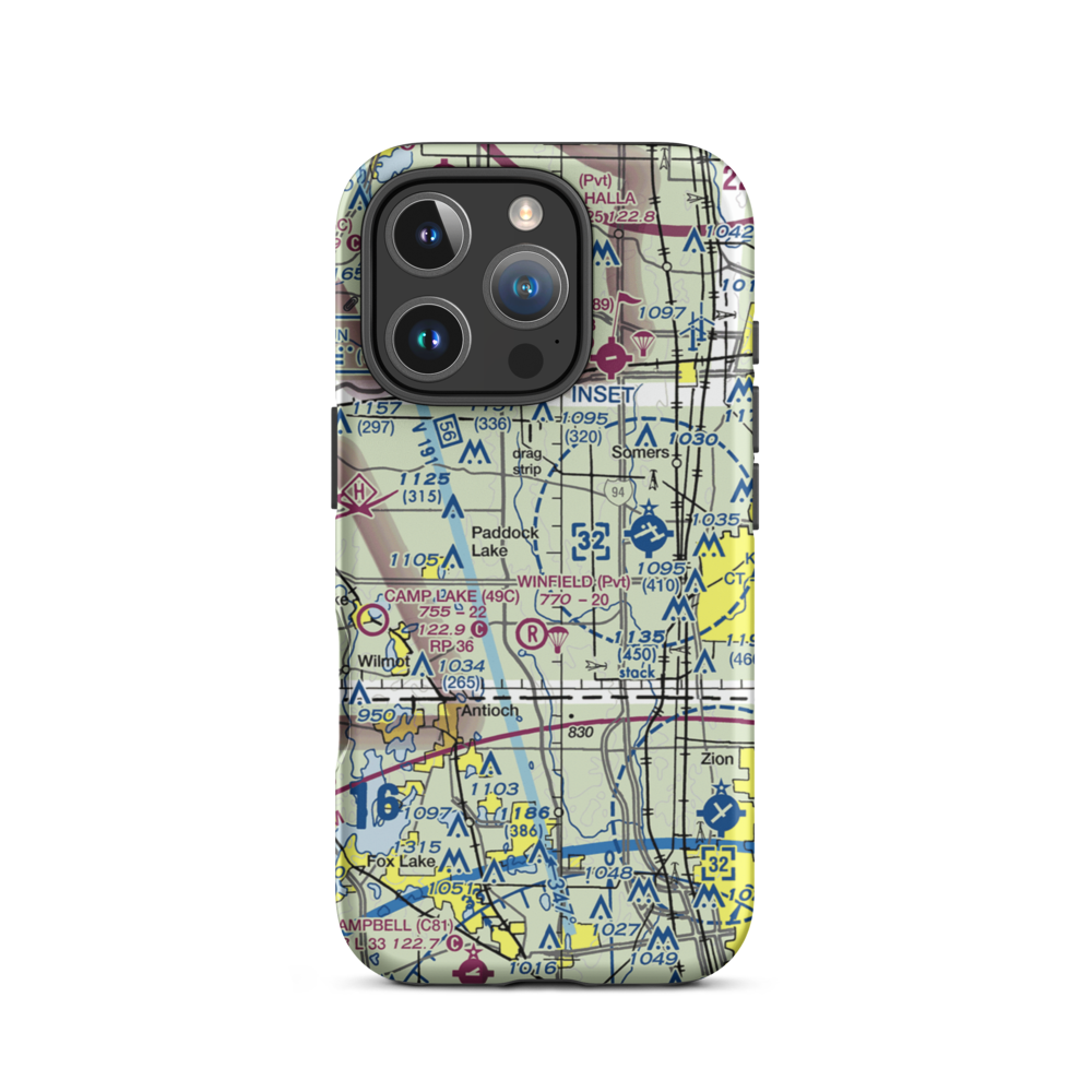 Binzel Airport (WI95) VFR Sectional  Tough iPhone Case iPhone 16 Pro model shown