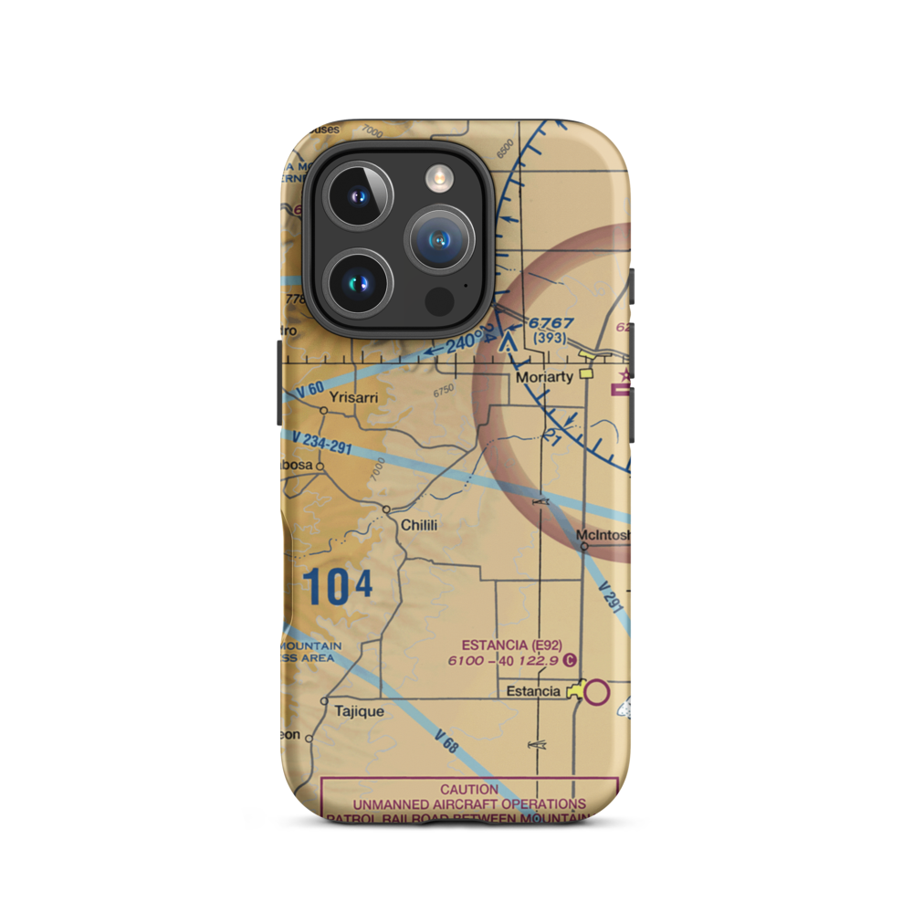 Biplane Ranch Airport (NM02) VFR Sectional  Tough iPhone Case iPhone 16 Pro model shown
