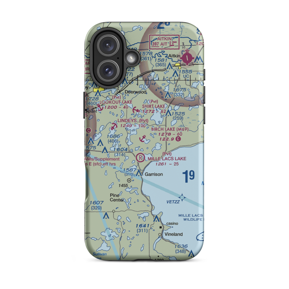Birch Lake Seaplane Base (M69) VFR Sectional  Tough iPhone Case iPhone 16 Plus model shown